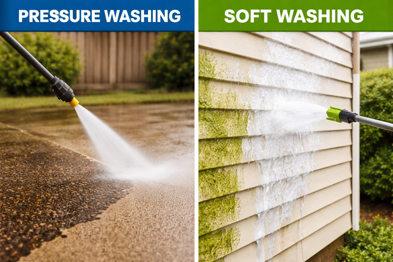 Pressure Washing vs Soft Washing, Greenville SC